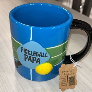 New Pickleball Papa Dad hand painted Amazing gift of the year Coffee Cup Mug NWT